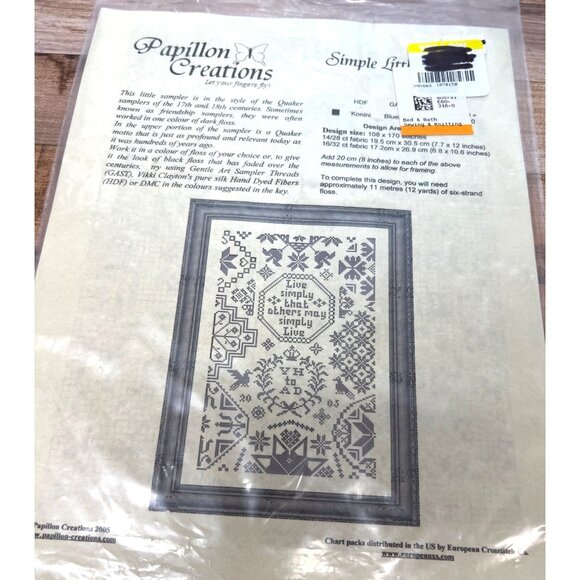 RARE Cross Stitch Pattern By Papillon Creations - Picture 1 of 3